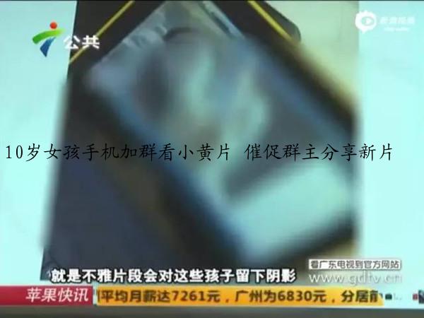 10岁女孩手机加群看小黄片 催促群主分享新片