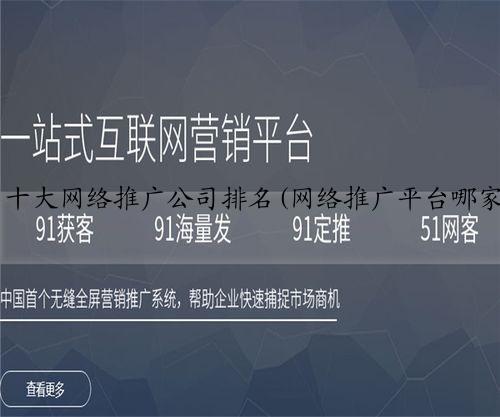 十大网络推广公司排名(网络推广平台哪家公司最好？)