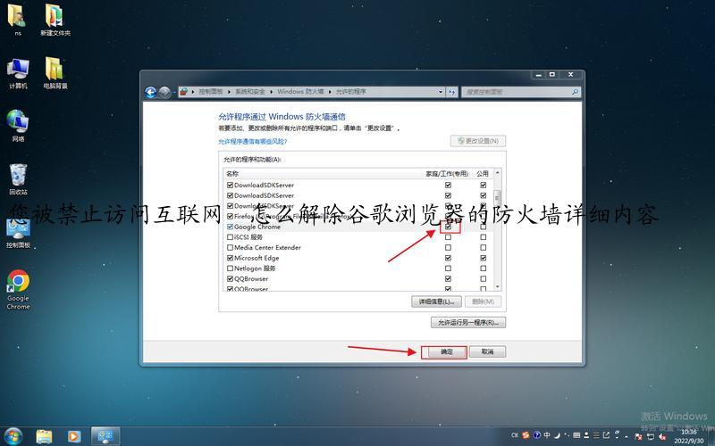 您被禁止访问互联网  怎么解除谷歌浏览器的防火墙详细内容