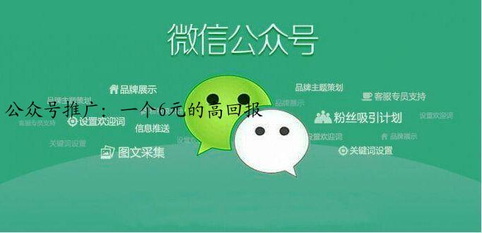 公众号推广：一个6元的高回报
