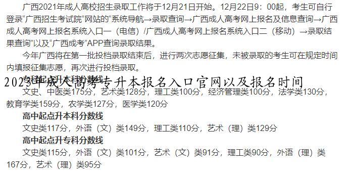 2023年成人高考专升本报名入口官网以及报名时间