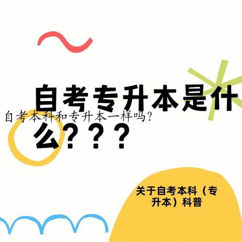 自考本科和专升本一样吗？