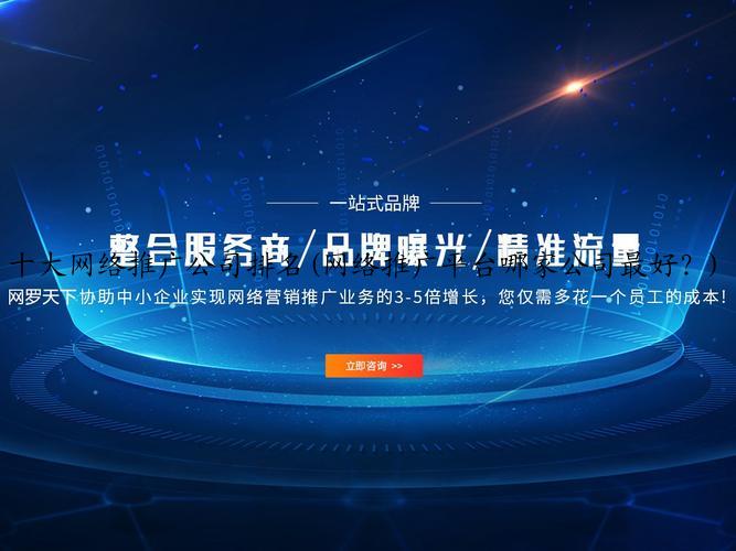十大网络推广公司排名(网络推广平台哪家公司最好？)