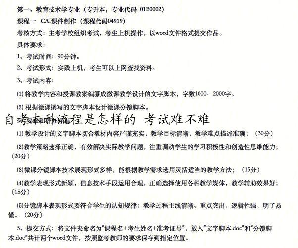 自考本科流程是怎样的 考试难不难