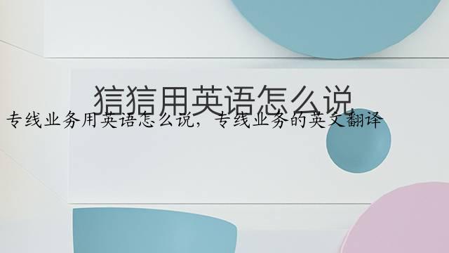 专线业务用英语怎么说，专线业务的英文翻译