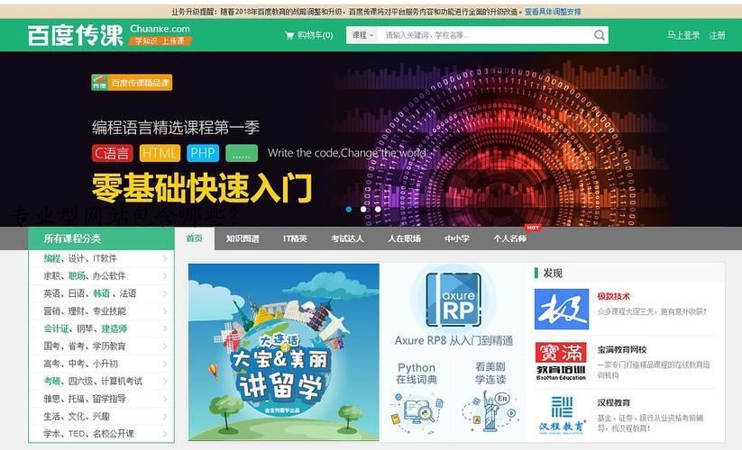 专业型网站包含哪些？