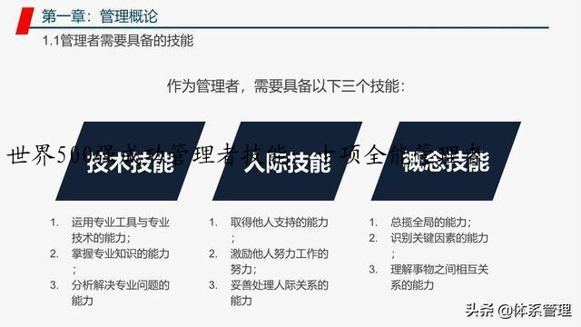 世界500强成功管理者技能：十项全能管理者